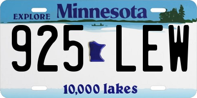 MN license plate 925LEW