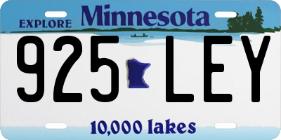 MN license plate 925LEY