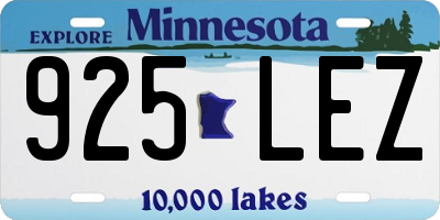MN license plate 925LEZ