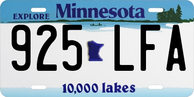 MN license plate 925LFA