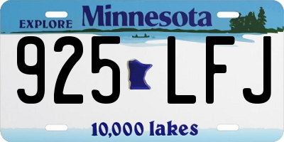 MN license plate 925LFJ