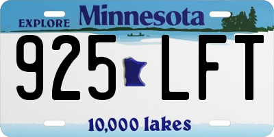MN license plate 925LFT