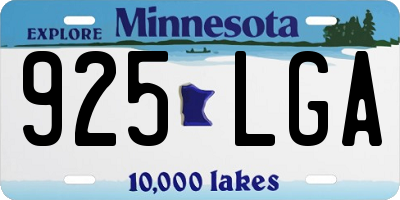 MN license plate 925LGA