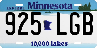 MN license plate 925LGB