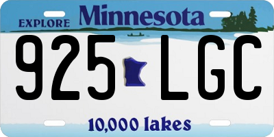 MN license plate 925LGC