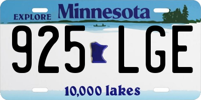 MN license plate 925LGE
