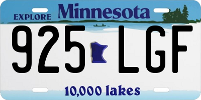 MN license plate 925LGF