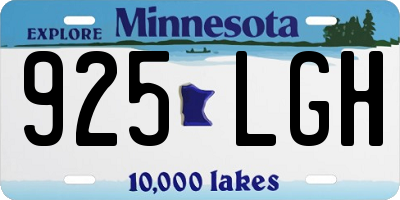 MN license plate 925LGH