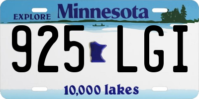 MN license plate 925LGI
