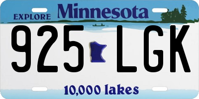 MN license plate 925LGK