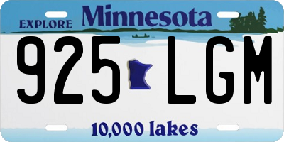 MN license plate 925LGM