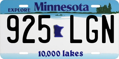 MN license plate 925LGN