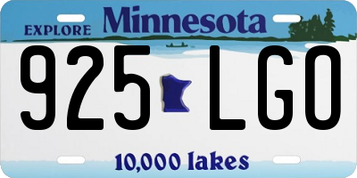 MN license plate 925LGO