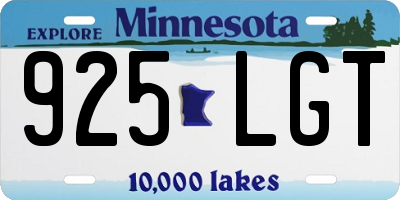 MN license plate 925LGT