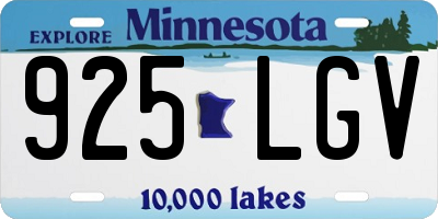 MN license plate 925LGV