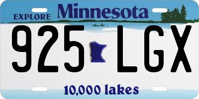 MN license plate 925LGX