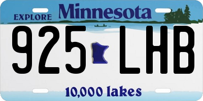 MN license plate 925LHB