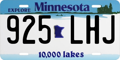MN license plate 925LHJ