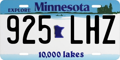 MN license plate 925LHZ