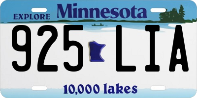 MN license plate 925LIA