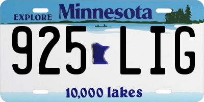 MN license plate 925LIG