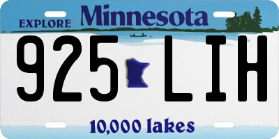 MN license plate 925LIH