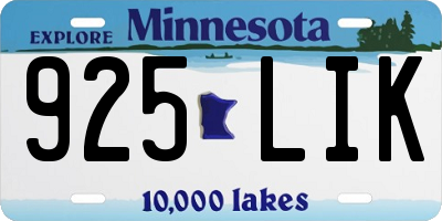 MN license plate 925LIK