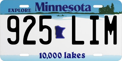 MN license plate 925LIM