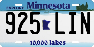MN license plate 925LIN