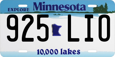 MN license plate 925LIO