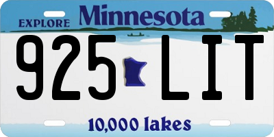 MN license plate 925LIT