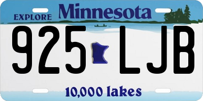 MN license plate 925LJB