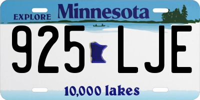 MN license plate 925LJE