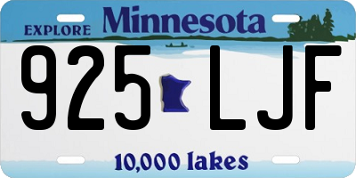 MN license plate 925LJF
