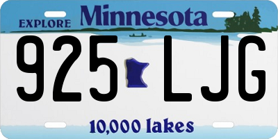 MN license plate 925LJG