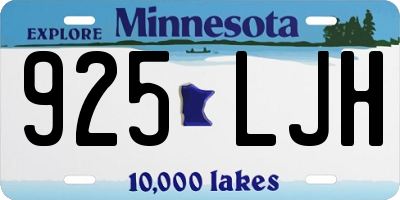 MN license plate 925LJH