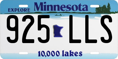 MN license plate 925LLS