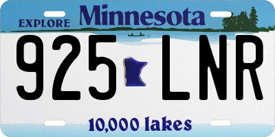 MN license plate 925LNR