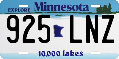 MN license plate 925LNZ