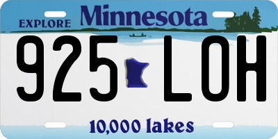 MN license plate 925LOH