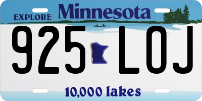MN license plate 925LOJ