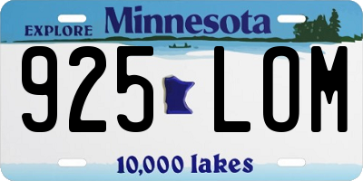 MN license plate 925LOM