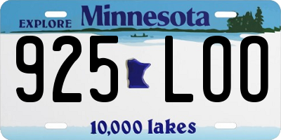 MN license plate 925LOO