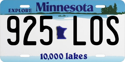 MN license plate 925LOS