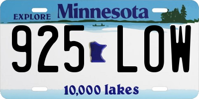 MN license plate 925LOW