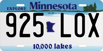 MN license plate 925LOX