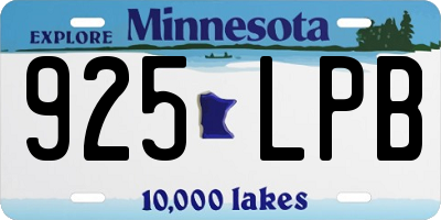 MN license plate 925LPB