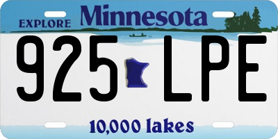 MN license plate 925LPE