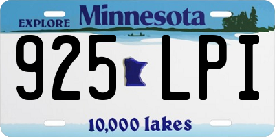 MN license plate 925LPI