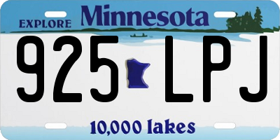 MN license plate 925LPJ